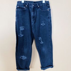 Vintage Levi Jeans With Art